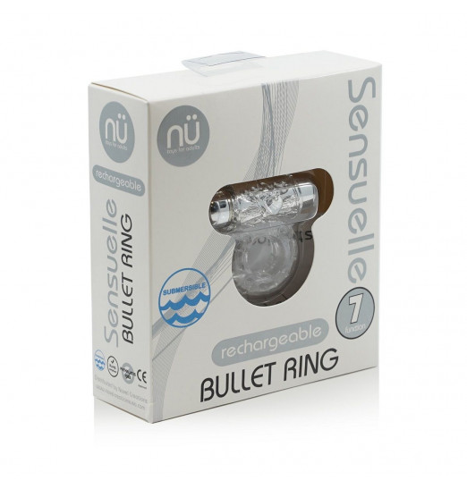 Прозрачное эрекционное виброкольцо BULLET COCKRING