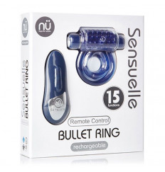 Синее эрекционное виброкольцо REMOTE BULLET COCKRING