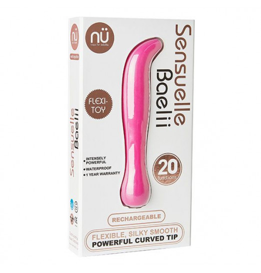 Ярко-розовый перезаряжаемый G-вибратор BAELLI - 12 см.