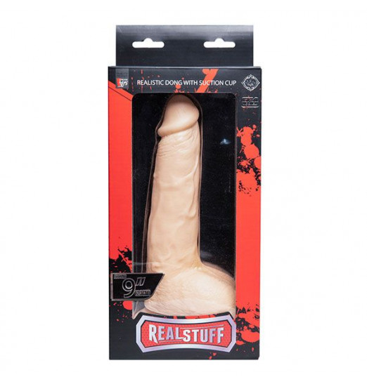 Телесный фаллоимитатор REALSTUFF REALISTIC DONG 9INCH - 23 см.