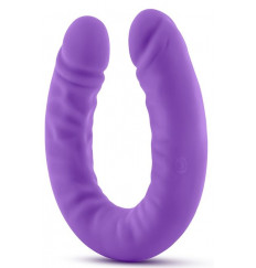 Фиолетовый двусторонний фаллоимитатор 18 inch Silicone Slim Double Dong  - 45,7 см.