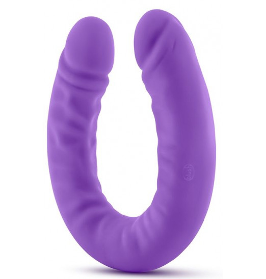 Фиолетовый двусторонний фаллоимитатор 18 inch Silicone Slim Double Dong  - 45,7 см.