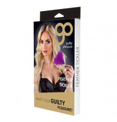 Фиолетовая метелка-пуховка с круглым наконечником FEATHER TICKLER - 24 см.