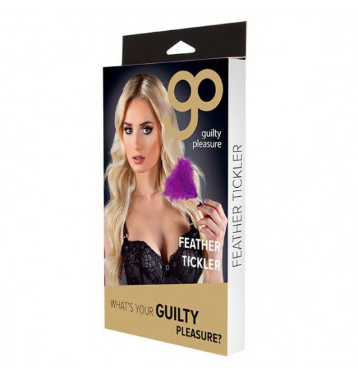 Фиолетовая метелка-пуховка с круглым наконечником FEATHER TICKLER - 24 см.