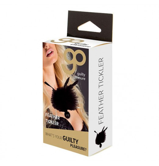 Черная метелка с круглой ручкой FEATHER TICKLER
