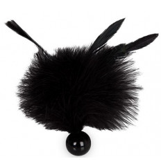 Черная метелка с круглой ручкой FEATHER TICKLER