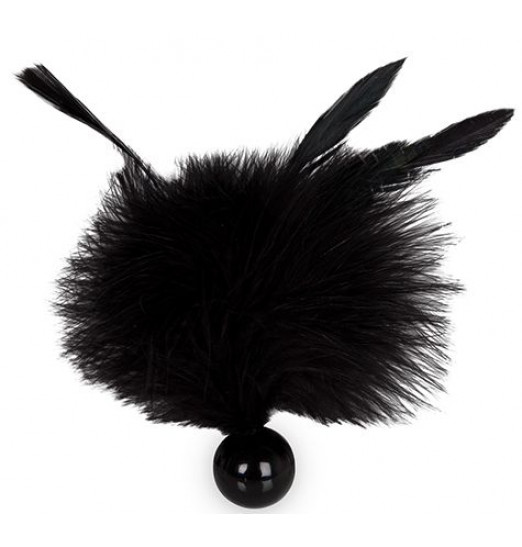 Черная метелка с круглой ручкой FEATHER TICKLER