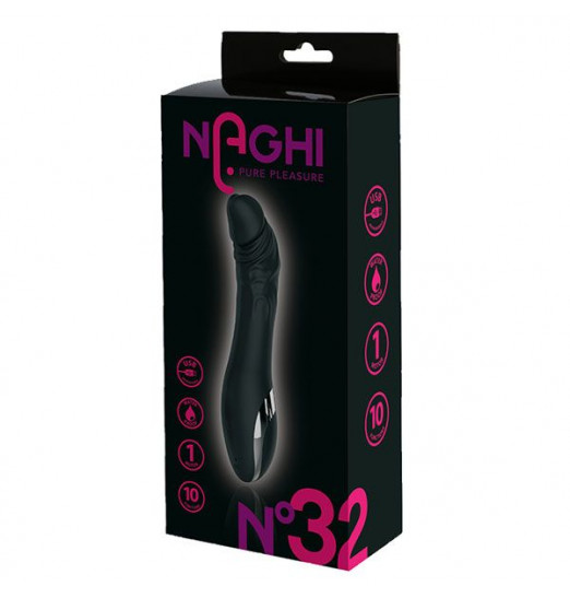 Черный вибратор NAGHI NO.32 - 15 см. Черный вибратор NAGHI NO.32 - 15 см.