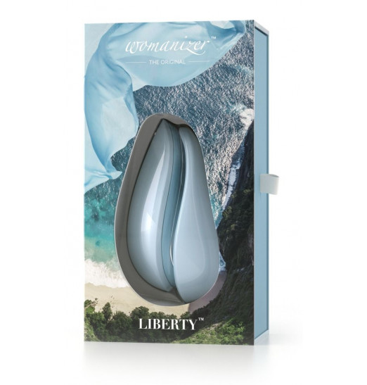 Голубой бесконтактный клиторальный стимулятор Womanizer Liberty Голубой бесконтактный клиторальный стимулятор Womanizer Liberty