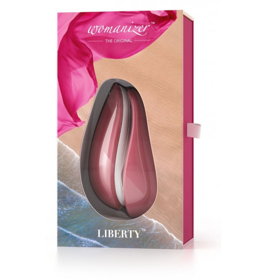 Розовый бесконтактный клиторальный стимулятор Womanizer Liberty