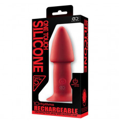 Красный конический анальный вибромассажер - 12,7 см.
