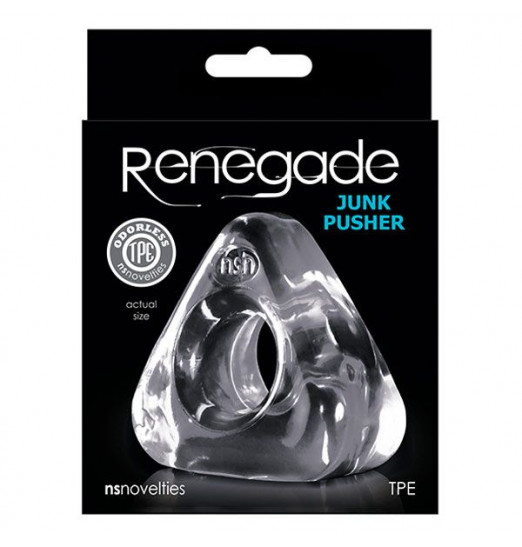Прозрачное треугольное эрекционное кольцо RENEGADE JUNK PUSHER Прозрачное треугольное эрекционное кольцо RENEGADE JUNK PUSHER