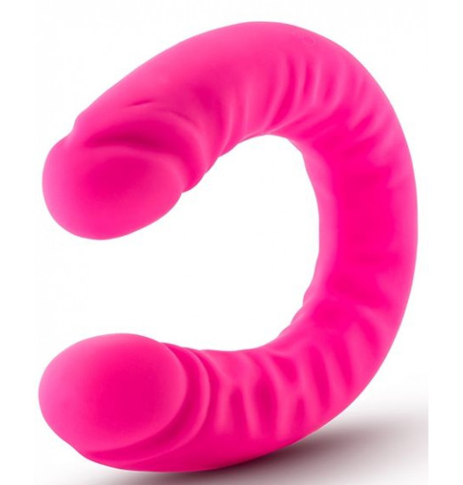 Розовый двусторонний фаллоимитатор 18 inch Silicone Slim Double Dong - 45,7 см.