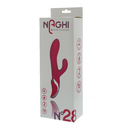 Розовый вибромассажер NAGHI NO.28 - 23 см.