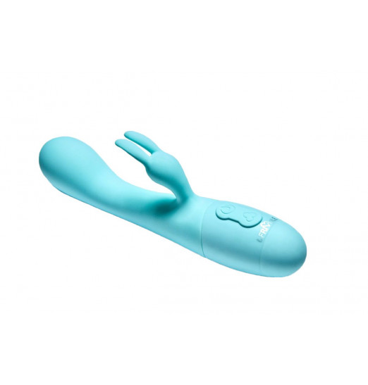 Голубой вибратор Naya с клиторальным отростком - 18,3 см. Голубой вибратор Naya с клиторальным отростком - 18,3 см.