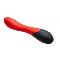 Красный вибратор Lynx для стимуляции точки G с нагревом - 20,8 см.
