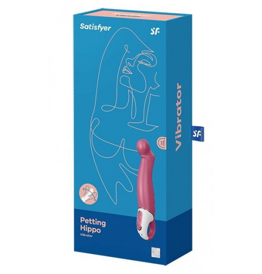 Вибратор Satisfyer Petting Hippo с загнутым кончиком - 22,9 см. Вибратор Satisfyer Petting Hippo с загнутым кончиком - 22,9 см.