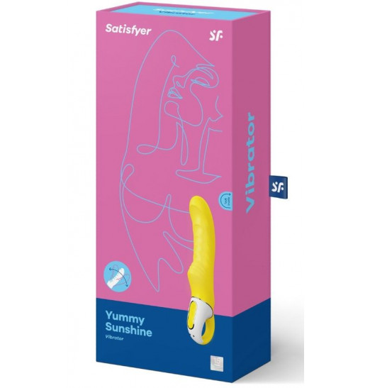 Жёлтый вибратор Satisfyer Yummy Sunshine - 22,5 см.
