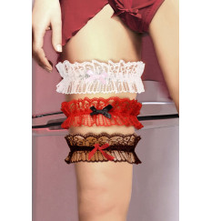 Кружевная подвязка на ногу с бантиком