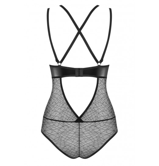 Пикантное боди с декоративной wet-look вставкой Пикантное боди с декоративной wet-look вставкой