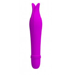 Лиловый миниатюрный вибромассажер Jeffrey с усиками - 14,5 см.