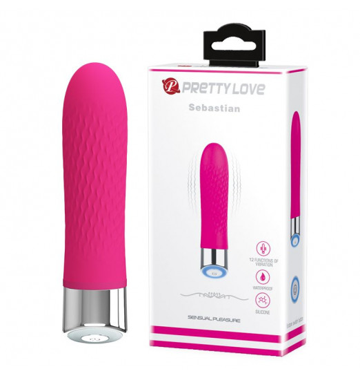 Розовый мини-вибратор Sebastian - 12,4 см.