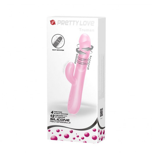 Розовый вибратор-ротатор Truman - 23,8 см.