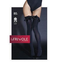 Плотные чулки с атласными бантами