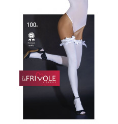 Плотные чулки с атласными бантами спереди