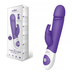 Фиолетовый вибратор с функцией толкания Thrusting Rabbit