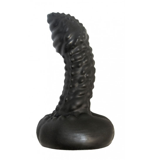 Чёрный анальный плаг с пупырышками для стимуляции простаты - 9,5 см. Чёрный анальный плаг с пупырышками для стимуляции простаты - 9,5 см.