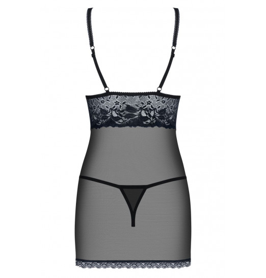 Волнующая сорочка с темно-синим кружевным декором Волнующая сорочка с темно-синим кружевным декором