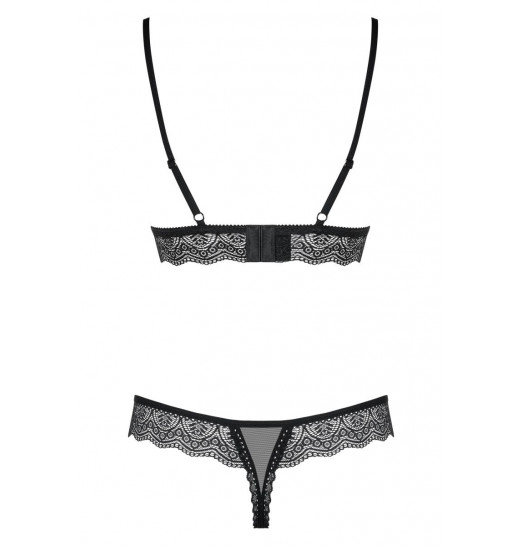 Чувственный полупрозрачный комплект белья с отделкой кружевом