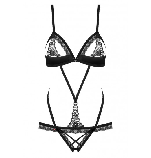 Эротичное боди со вставкой из кружева