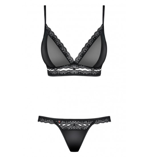 Кружевной комплект белья с атласными вставками