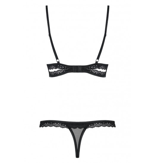 Кружевной комплект белья с атласными вставками