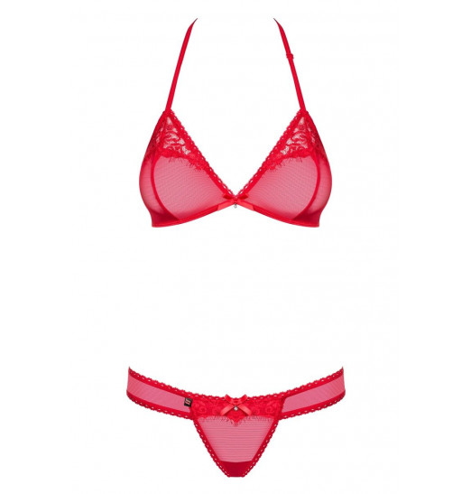 Полупрозрачный кружевной комплект белья