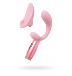 Розовый вибратор Le Stelle PERKS SERIES EX-3 с двумя сменными насадками