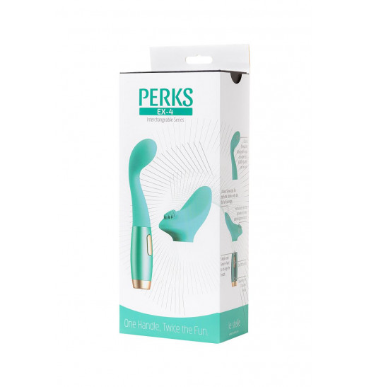 Нереалистичный вибратор Le Stelle PERKS SERIES EX-4 с 2 сменными насадками