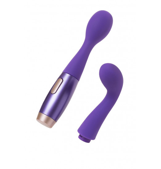 Фиолетовый вибратор Le Stelle PERKS SERIES EX-1 с 2 сменными насадками