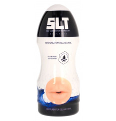 Телесный мастурбатор-ротик с эффектом смазки Deluxe Oral