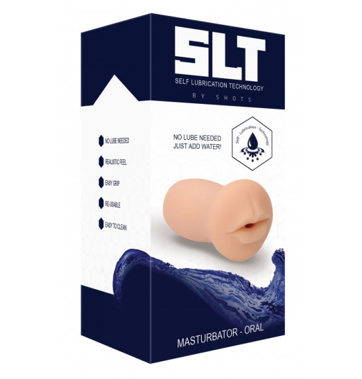 Телесный мастурбатор-ротик с эффектом смазки Oral