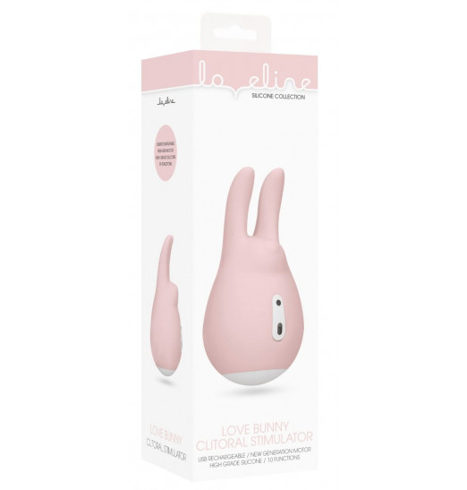 Розовый клиторальный стимулятор Love Bunny - 9,4 см.