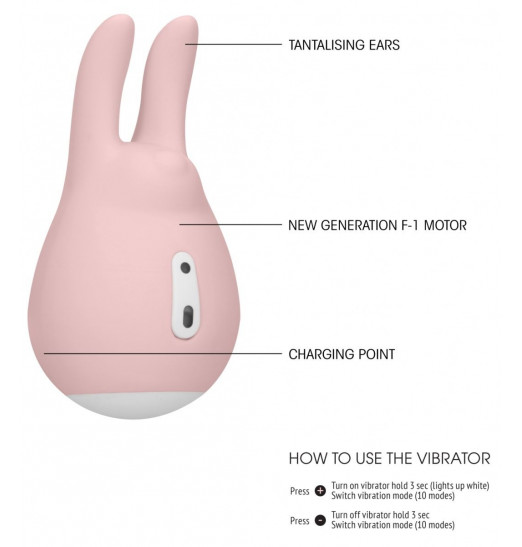 Розовый клиторальный стимулятор Love Bunny - 9,4 см.