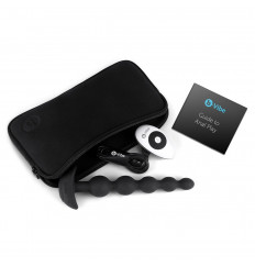 Черные анальные бусы с 3 моторами B-Vibe Cinco Anal Beads - 20,5 см.