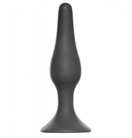 Темно-серая анальная пробка Slim Anal Plug Large - 12,5 см.