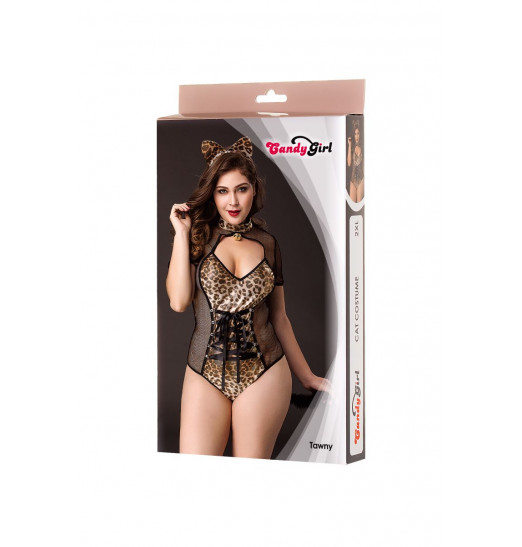 Черно-леопардовый костюм кошки Tawny