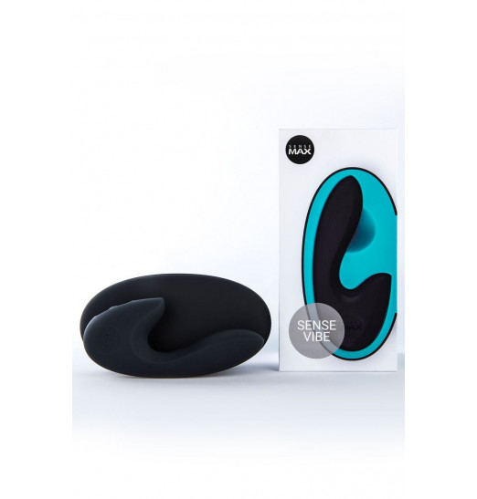Нереалистичный вибратор Sense Max с клиторальным отростком - 16 см.